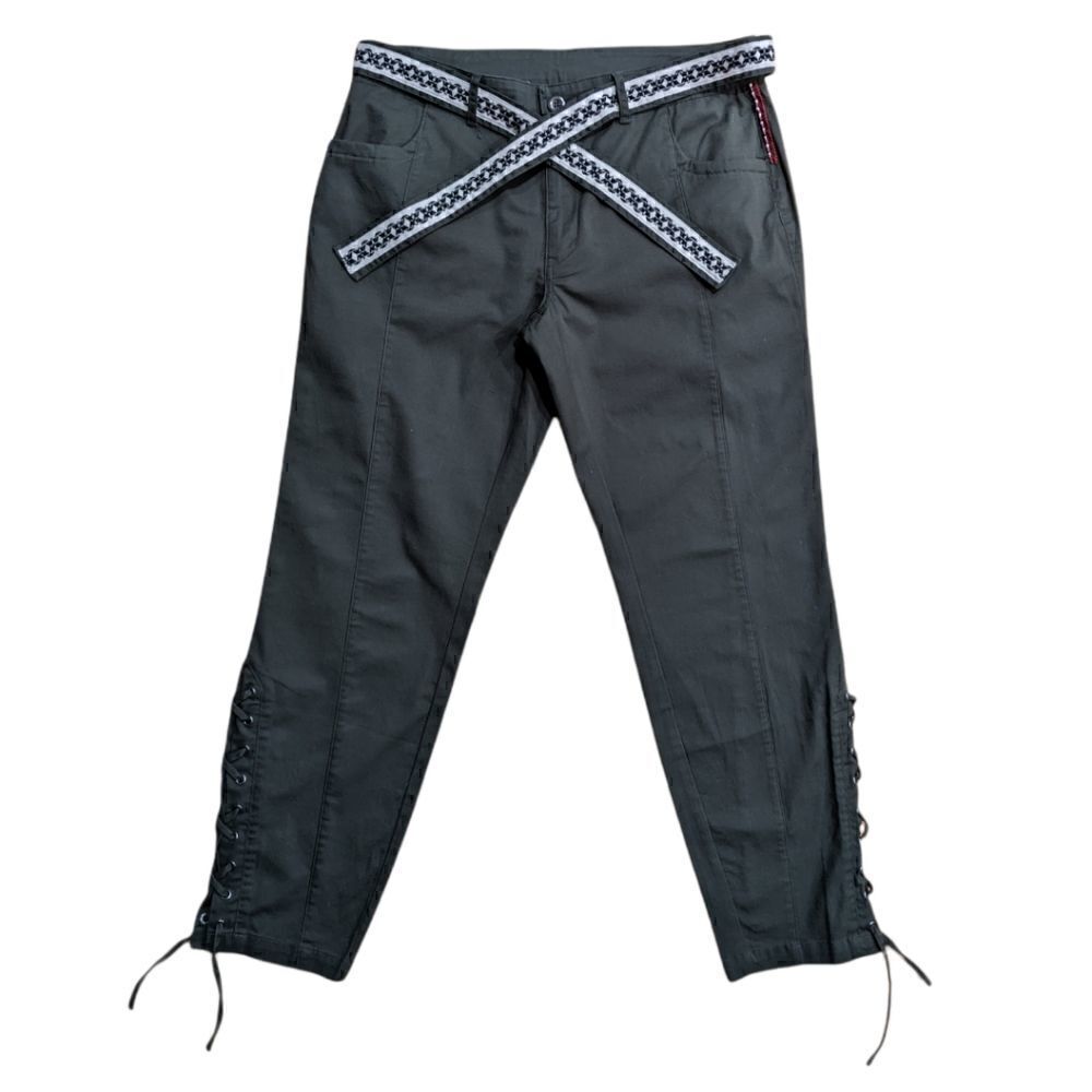 Boundless North Women's Olive Green Pants Lace Ankle & Bead Stitching Size 29